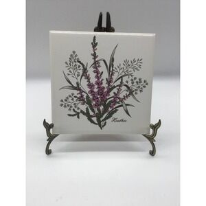Vintage 6” Heather trivet purple cotagecore spring country farmhouse decor
